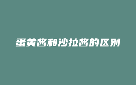 蛋黄酱和沙拉酱的区别