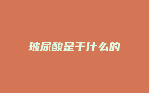 玻尿酸是干什么的