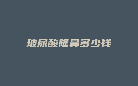 玻尿酸隆鼻多少钱