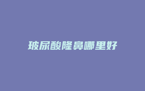 玻尿酸隆鼻哪里好
