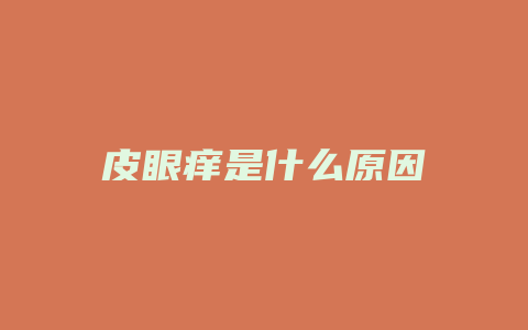 皮眼痒是什么原因