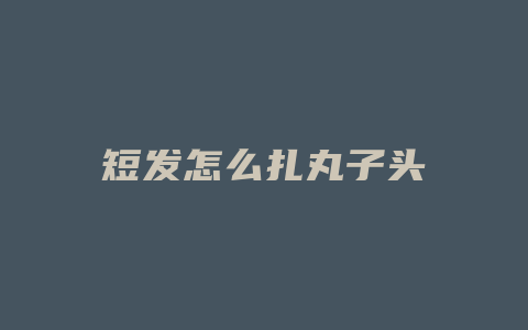 短发怎么扎丸子头