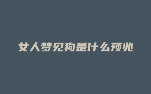 女人梦见狗是什么预兆