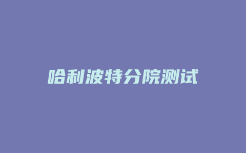 哈利波特分院测试