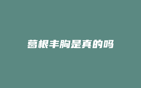 葛根丰胸是真的吗
