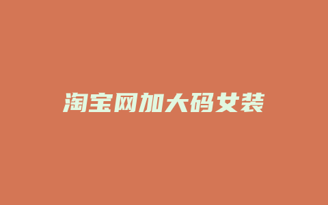 淘宝网加大码女装