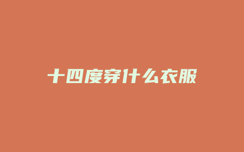 十四度穿什么衣服