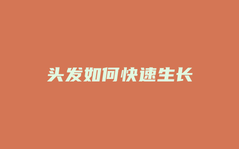 头发如何快速生长