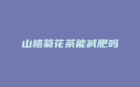 山楂菊花茶能减肥吗