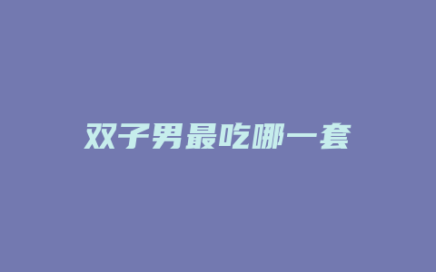 双子男最吃哪一套