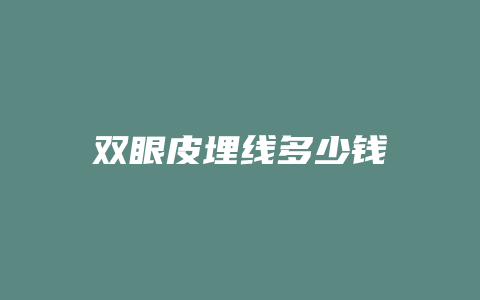 双眼皮埋线多少钱