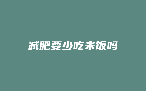 减肥要少吃米饭吗