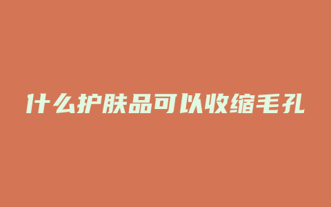 什么护肤品可以收缩毛孔