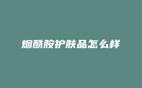 烟酰胺护肤品怎么样